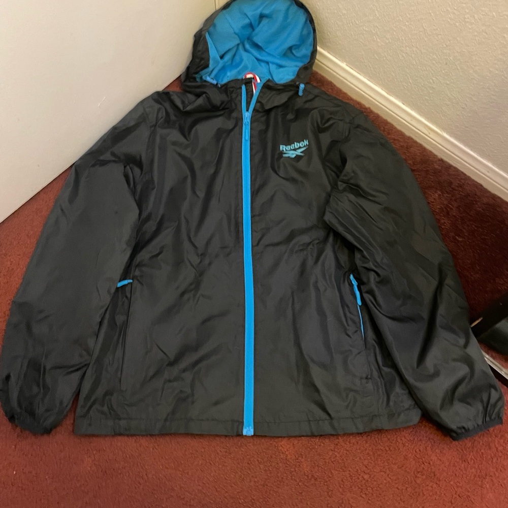 Reebok Black and Blue Windbreaker Jacket